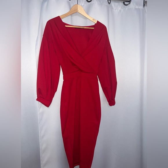 Boohoo red midi dress. - Picture 6 of 8